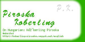 piroska koberling business card